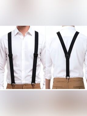 Black Men’s Classic Elastic Suspenders